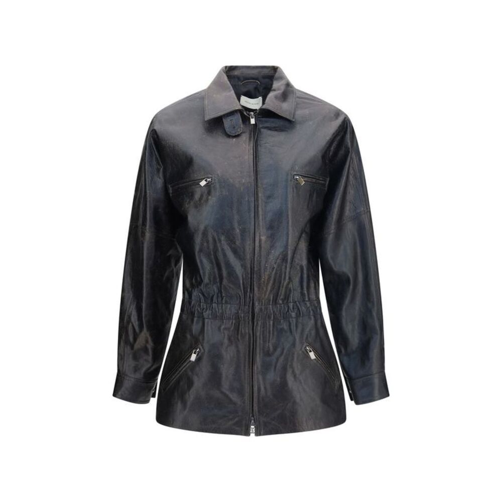 Magda Butrym Black Lambskin Leather Women's Jacket